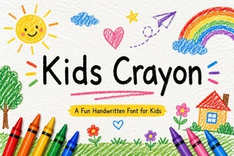 Playful Kids Crayon Font for Creative Projects
